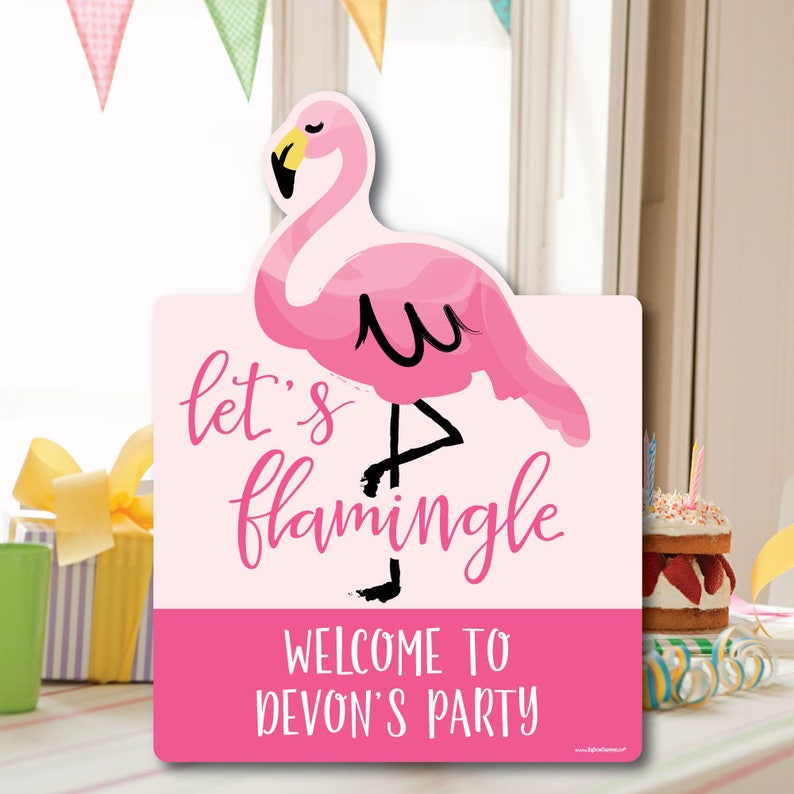 Pink Flamingo Yard Sign Birthday Baby or Bridal Etsy