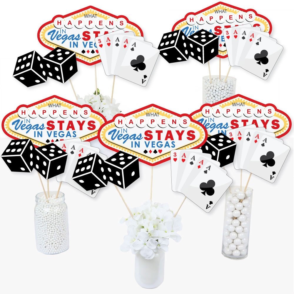  Casino Party Supplies - Serves 16 - Casino Theme Party  Decorations for Men/Adults Includes Casino Party Plates Poker Paper Plates  Cups Napkins and Straws for Poker Night Las Vegas Party Decorations 