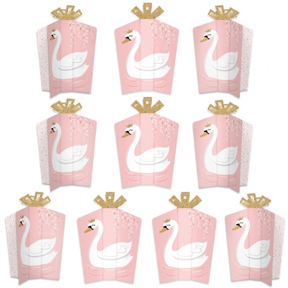 Swan Soiree - Table Decorations - White Swan Baby Shower or Birthday Party Fold and Flare Centerpieces - 10 Count Il_570xn