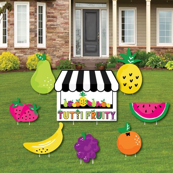 Tutti Fruity Shaped Lawn Decorations Frutti Summer Baby Shower Or Birthday Outdoor Yard Decorations Two Tti Fruity 2nd Birthday 8 Pc