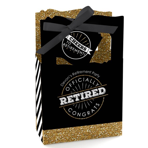 Happy Retirement Favor Boxes Personalized Retirement Party Supplies