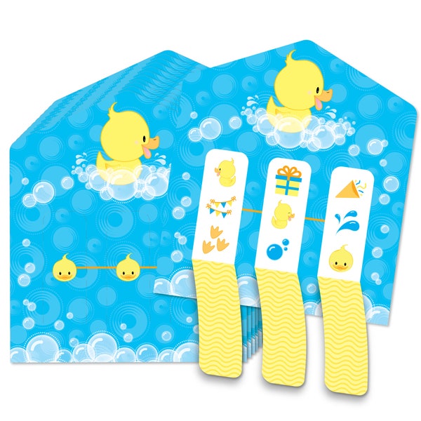 Ducky Duck - Baby Shower or Birthday Party Game Pickle Cards - Pull Tabs 3-in-a-Row - Set of 12