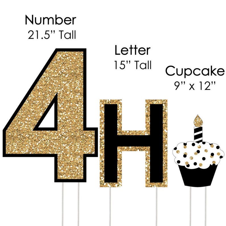 40th Birthday Yard Sign Outdoor Lawn Birthday Decorations Happy Birthday Yard Signs Adult 40th Birthday Gold image 5