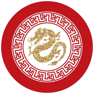 Chinese New Year 2024 Year of the Dragon Circle Sticker Labels 24 Count image 1