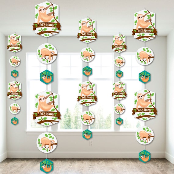 Let’s Hang - Sloth - Baby Shower or Birthday Party DIY Dangler Backdrop