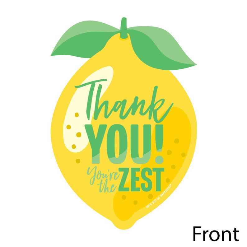 So Fresh Lemon Shaped Thank You Cards Citrus Lemonade Etsy