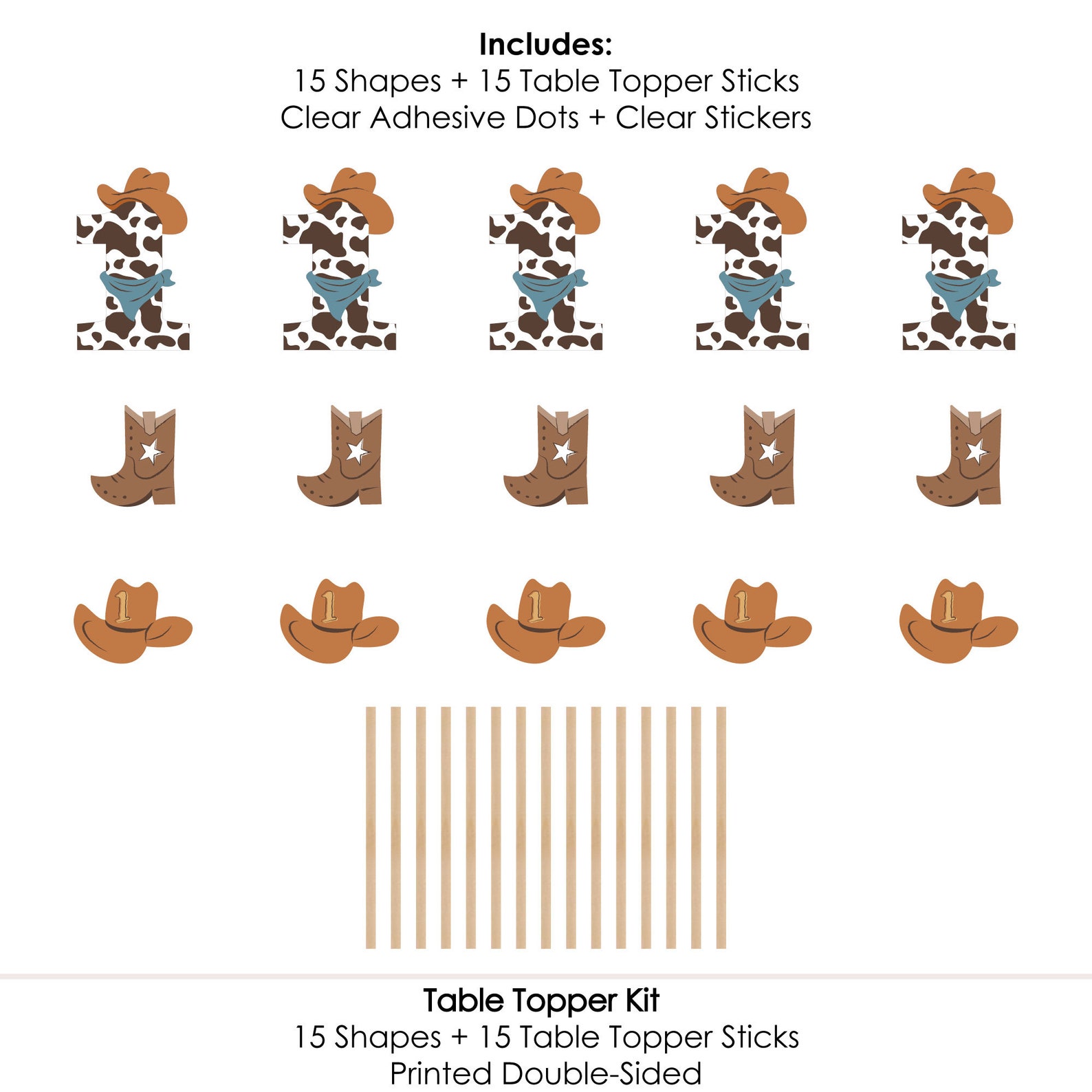 My First Rodeo - Little Cowboy 1st Birthday Party Centerpiece Sticks ...