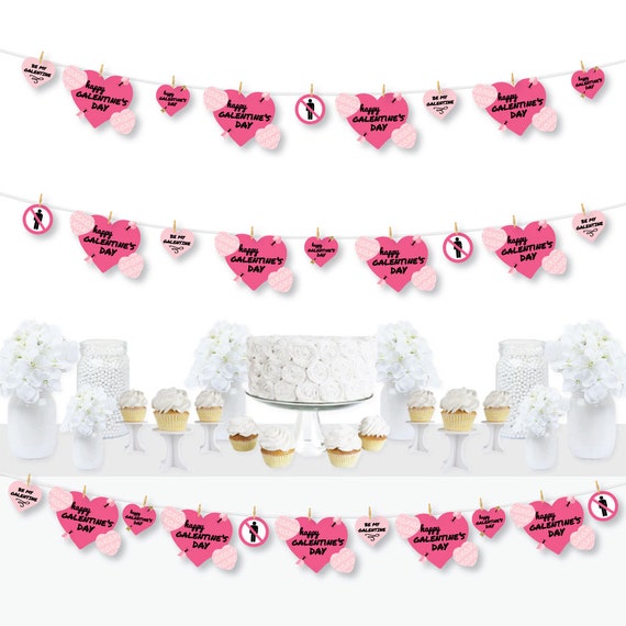 Be My Galentine - Galentine’s & Valentine’s Day DIY Decorations - Clothespin Garland Banner - 44 Pieces Il_570xn