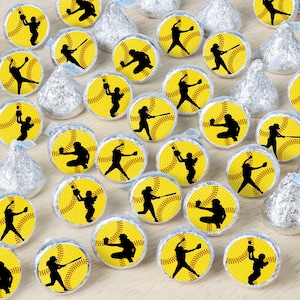 Grand Slam - Fastpitch Softball - Birthday Party or Baby Shower Small Round Candy Stickers - Party Favor Labels - 324 Count