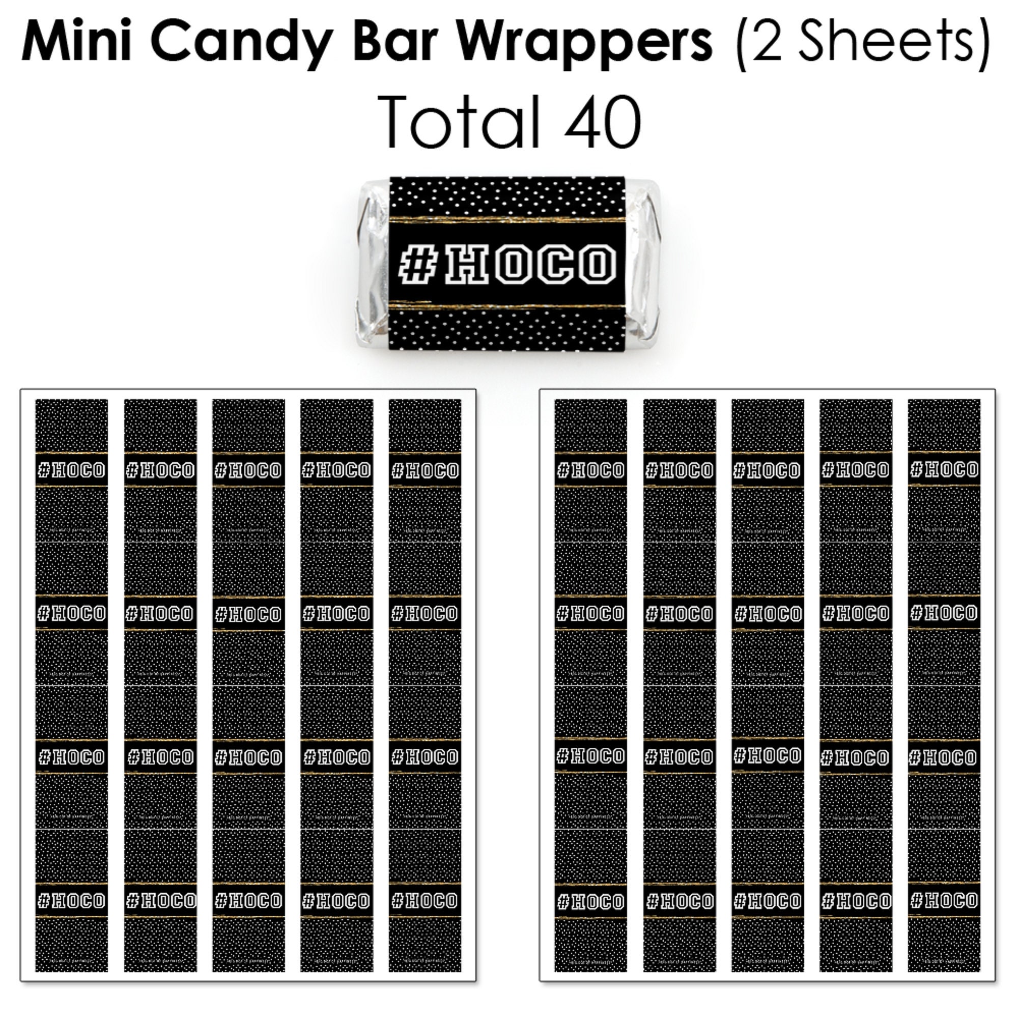 Hoco Sticker HOCO Dance - Mini Candy Bar Wrappers, Round Candy Stickers and Circle ...
