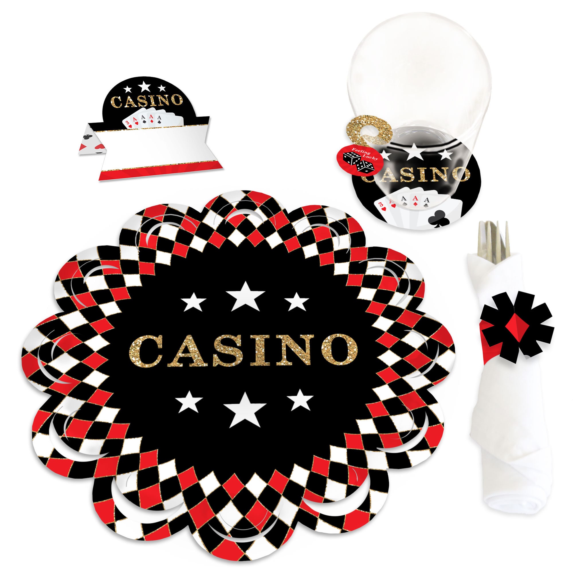 Black Red Heart Poker Themed Party Magic Show Casino Poker Party Decoration  Kids Birthday Party Disposable