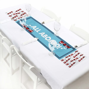 Railroad Party Crossing - Petite Steam Train Birthday Party or Baby Shower Paper Table Runner - 12 x 60 inches