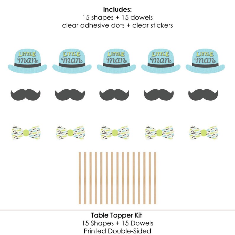 Dashing Little Man Mustache Party Centerpiece Sticks - Etsy