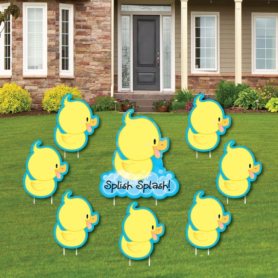 Ducky Duck - Yard Sign & Outdoor Lawn Decorations - Baby Shower or Birthday Party Yard Signs - Set of 8 Il_570xn