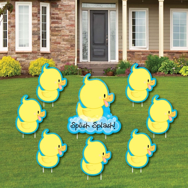 Ducky Duck - Yard Sign & Outdoor Lawn Decorations - Baby Shower or Birthday Party Yard Signs - Set of 8