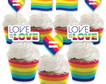 Regenbogen Flagge 12 Essbare erhebe dich Kuchen Toppers Dekoration Lesbisch CSD LGBT Regenbogen Flagge 12 Essbare erhebe dich Kuchen Toppers Dekoration Lesbisch CSD LGBT