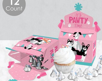 Pawty Like A Puppy Girl Decorations - 20 Pink Dog Cutouts For Baby Showers