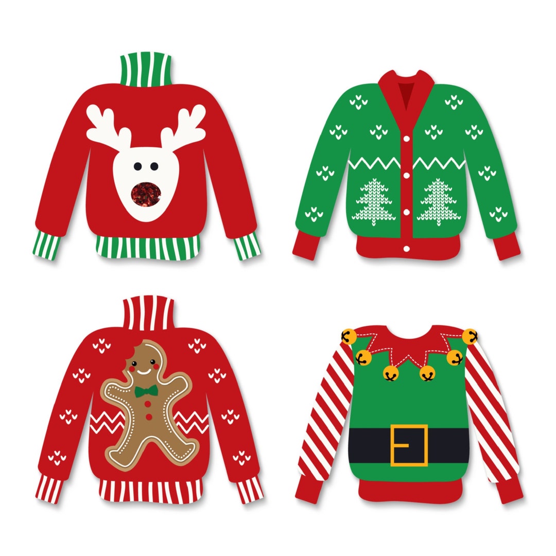 Ugly Sweater - DIY Shaped Christmas Party Small Paper Cut Outs ...