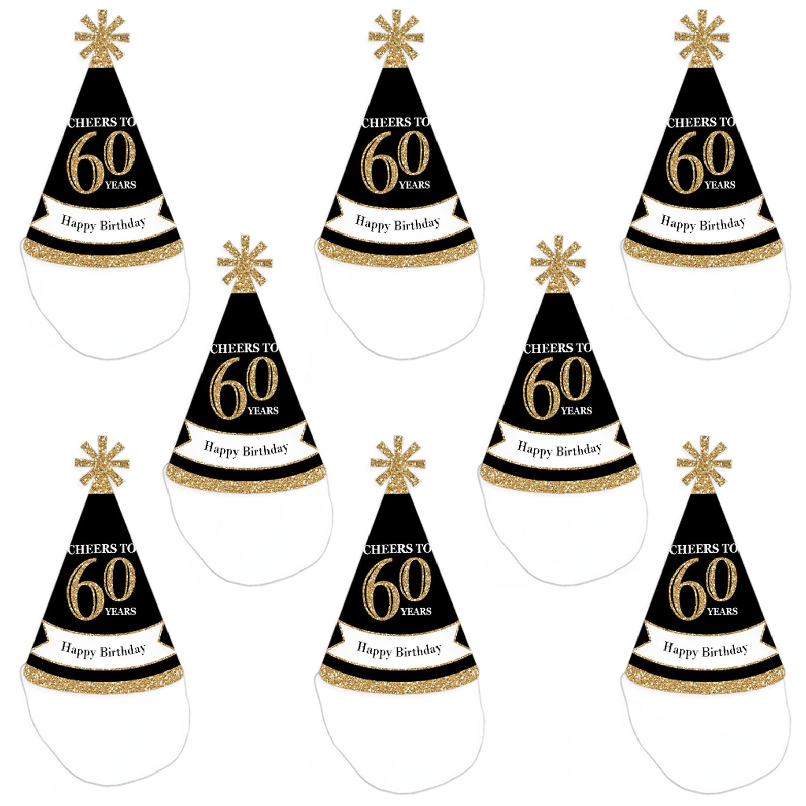 60th Birthday Party Cone Happy Birthday Party Hats for - Etsy