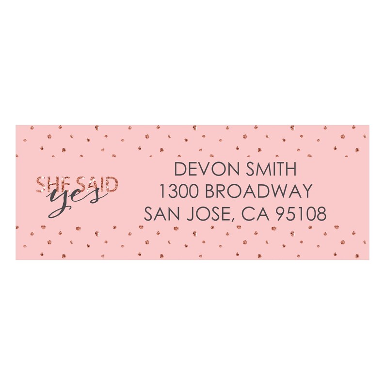 Bachelorette Party Address Labels Rose Gold Bridal Shower Address Labels Personalized Return Address Stickers 30 Ct. Bride Squad