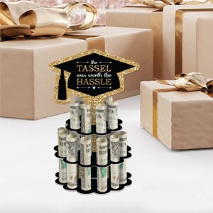 Tassel Worth The Hassle Gold DIY Graduation Party Money Holder Gift Cash Cake image 7