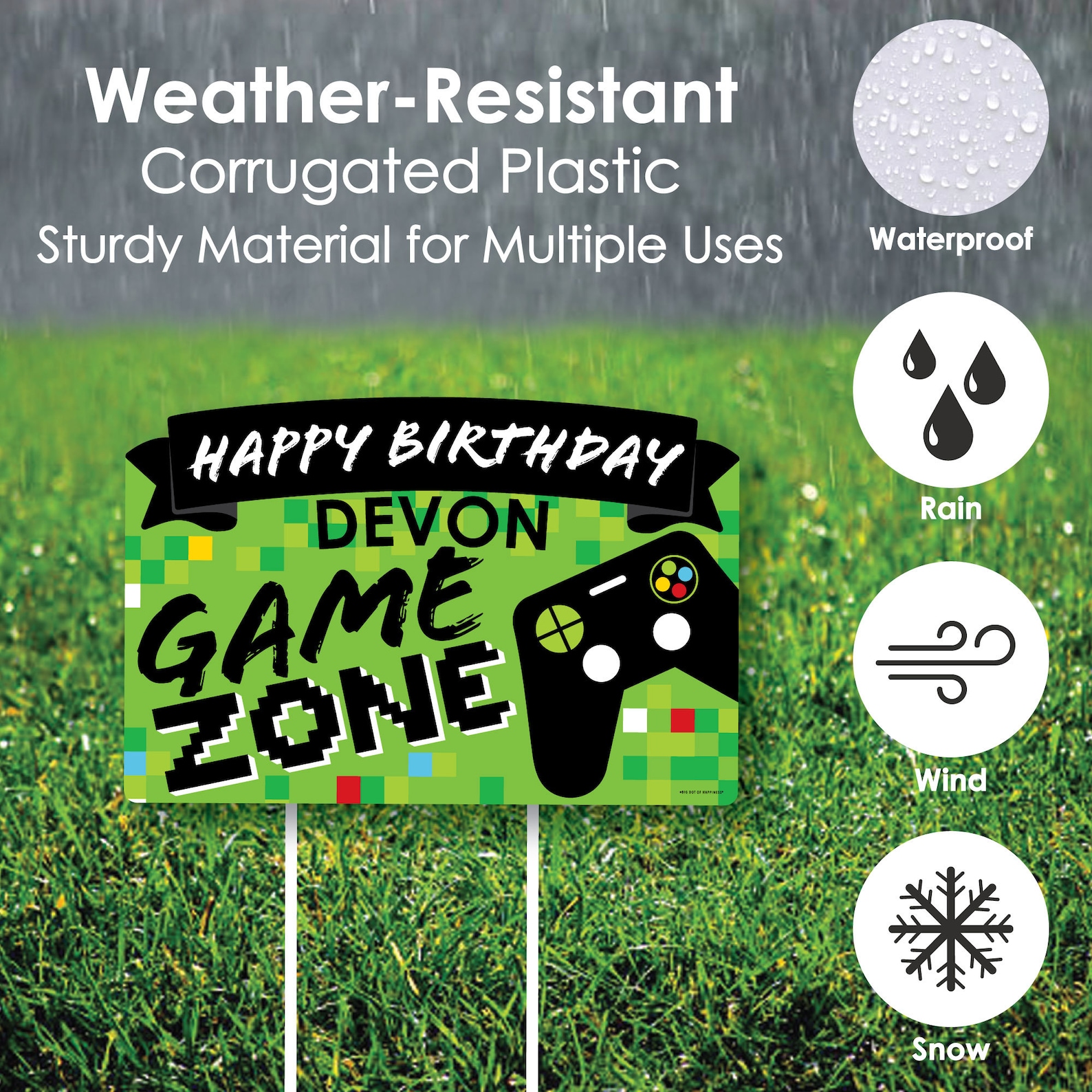 Game Zone Pixel Video Game Party Centerpiece Sticks - Set Of 15 Table Toppers For Birthday Decor