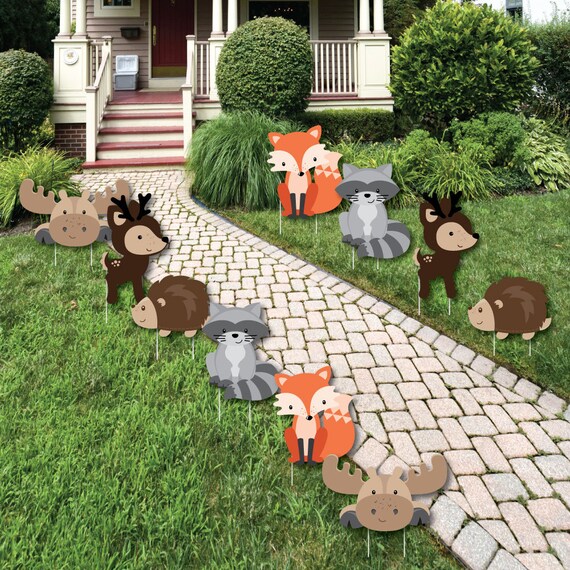 Woodland Creatures Lawn Decorations Woodland Animals Etsy