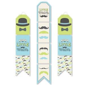 Dashing Little Man Mustache Party Hanging Vertical Paper - Etsy