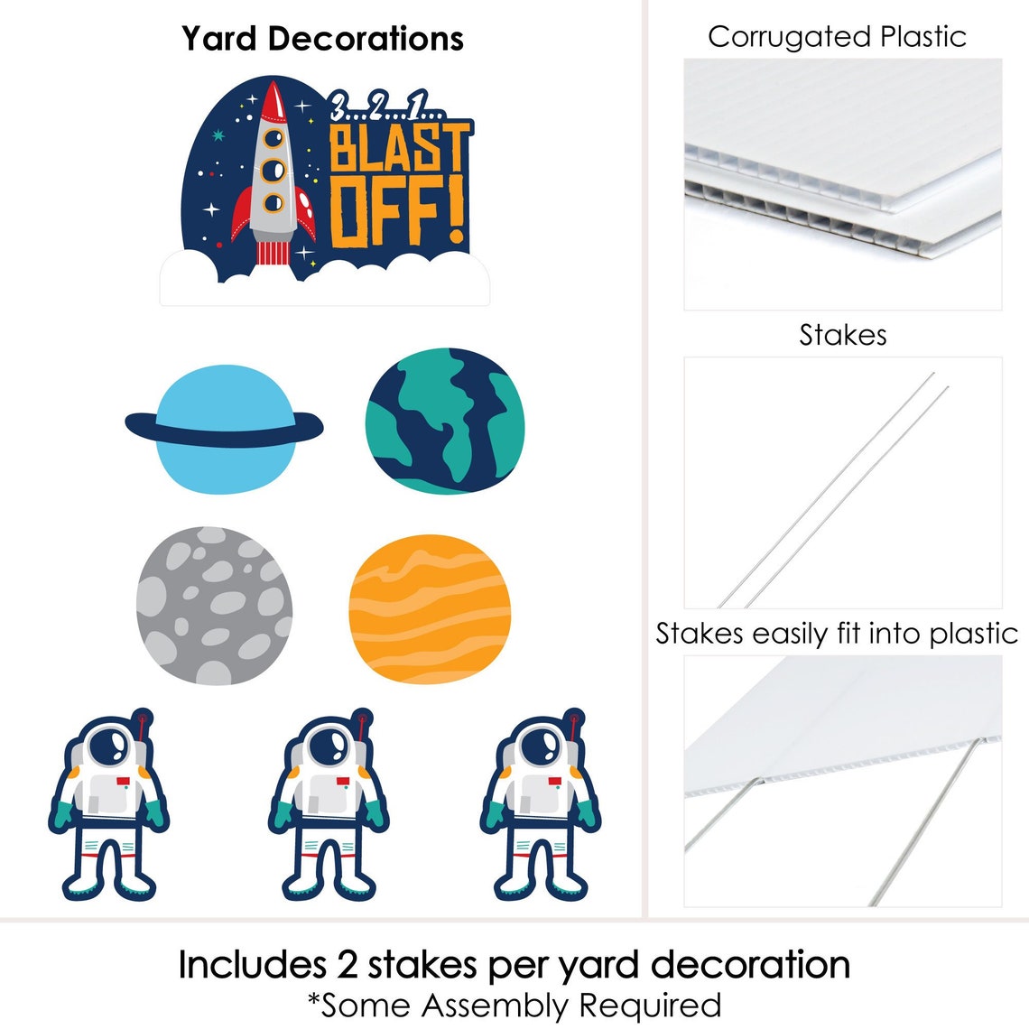 Blast off to Outer Space - Shaped Lawn Decorations - Outdoor Yard ...