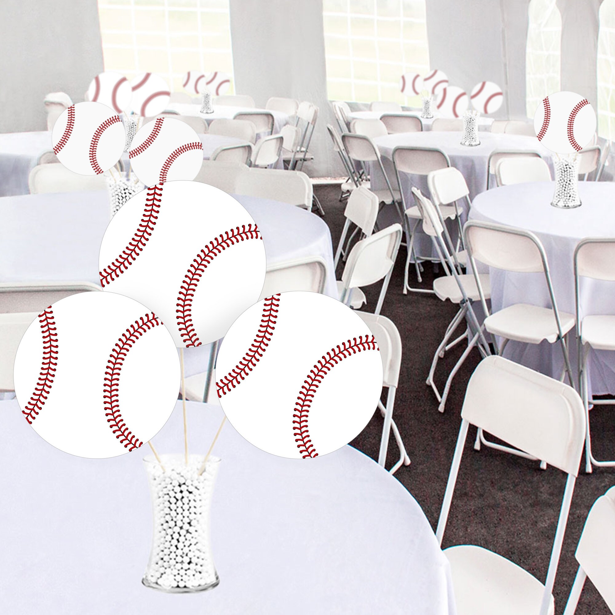 Batter Up Baseball Party Decorations - Set Of 20 Die-Cut Cardstock Cutouts For Baby Showers & Birthdays (5.5") - View #10