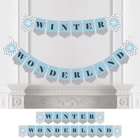 Winter Wonderland - Snowflake Holiday Party and Winter Wedding Bunting Banner - Snowflake Party Decorations - Winter Wonderland Il_570xn
