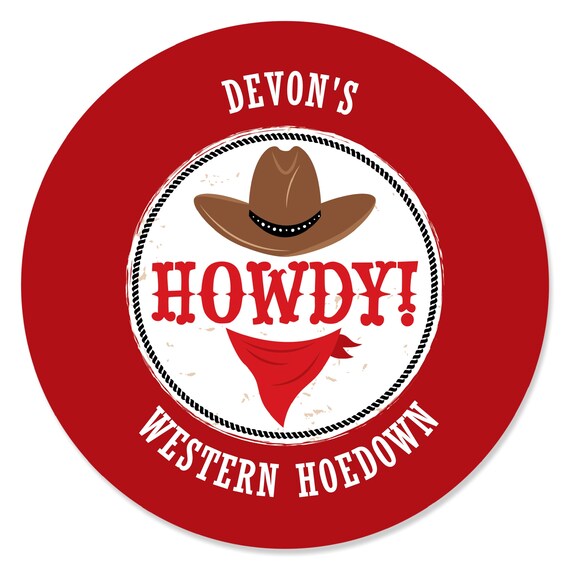 Personalized Western Hoedown - Custom Wild West Cowboy Party Favor ...