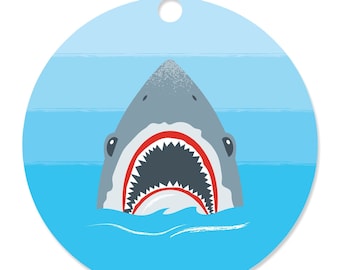 Shark Zone - Jawsome Shark Party or Birthday Party Favor Gift Tags (Set of 20)