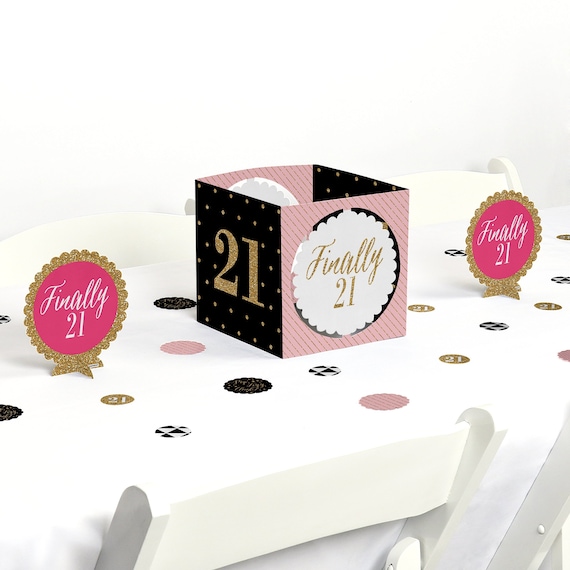 21st Birthday Party Centerpiece Table Decoration Kit Etsy