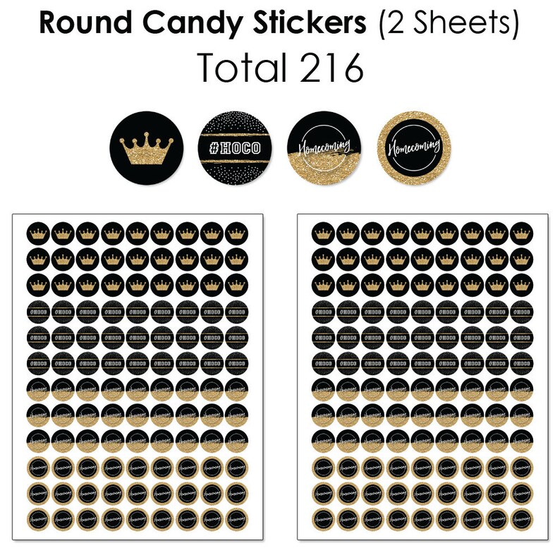 Hoco Sticker HOCO Dance - Mini Candy Bar Wrappers, Round Candy Stickers and Circle ...