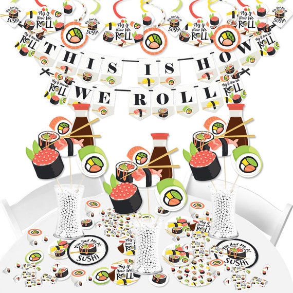 Let’s Roll Sushi Japanese Party Supplies Banner Decoration Kit