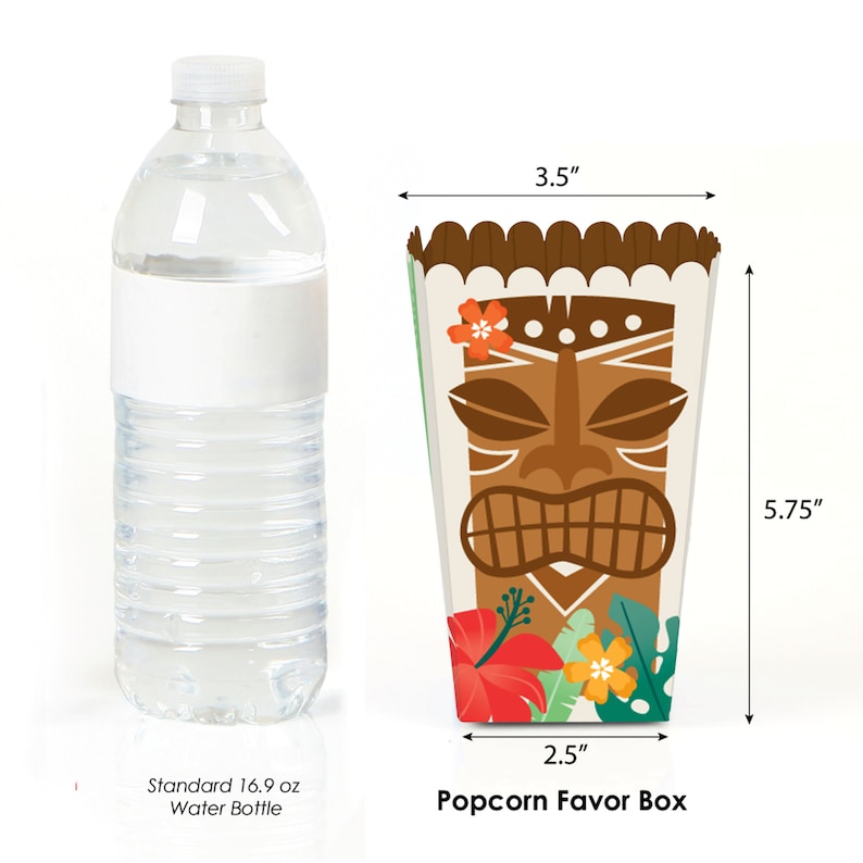50 Pcs Hibiscus Popcorn Boxes - Hawaiian Luau Party Favor Containers, Kraft Paper, 4.7 Inch Tall 3 thumbnail image