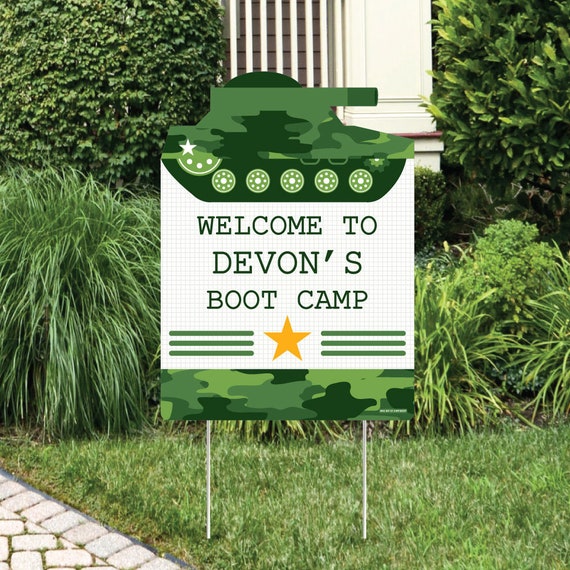 Camo Hero - Welcome Sign - Army Military Camouflage Party Outdoor Lawn Decorations - Camo Birthday Party Yard Art Il_570xn