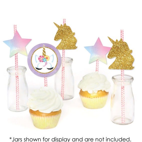 No-Mess Real Gold Glitter Dessert Cupcake Toppers Set of 24 55th Birthday Party Clear Treat Picks Gold Glitter 55