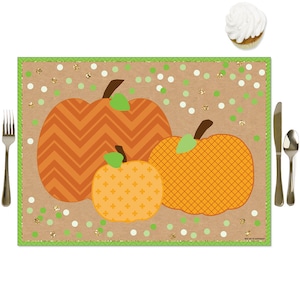 Pumpkin Patch - Party Table Decorations - Fall, Halloween, or Thanksgiving Party Placemats - Set of 16