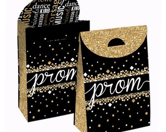 Prom - Prom Night Gift Favor Bags - Party Goodie Boxes - Set of 12