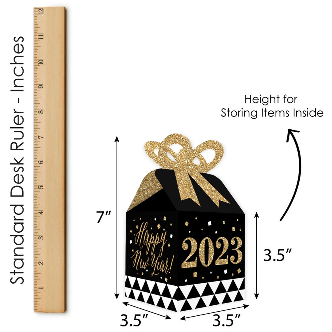 New Years Eve Gold Square Favor Gift Boxes 2023 New Etsy