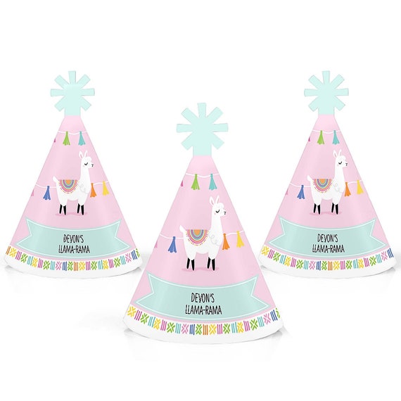 Nautical Girl Set of 10 Small Little Party Hats Ahoy Mini Cone Baby Shower or Birthday Party Hats