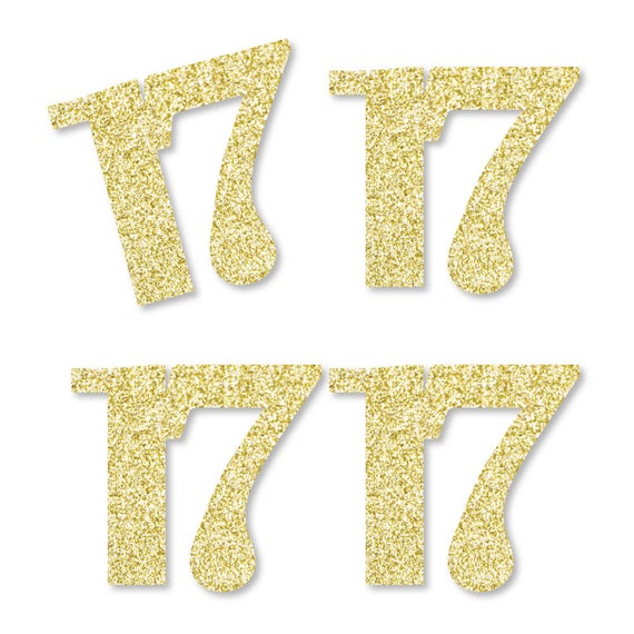 Gold Glitter Star - No-Mess Real Gold Glitter Cut-Outs - Party Confetti -  Set of 24