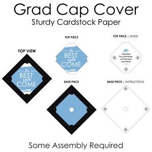 Light Blue Grad Best is Yet to Come Light Blue Graduation Cap Decorations Kit Grad Cap Cover image 5