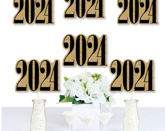 New Year’s Eve - Gold - Decorations DIY 2024 New Year’s Eve Party Essentials - Set of 20