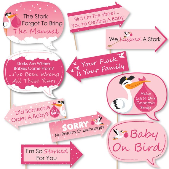 Girl Special Delivery Pink Stork Photo Booth Props It S A Girl