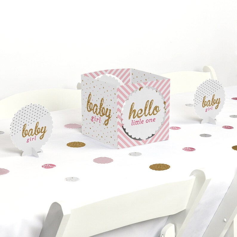 Girl Pink and Gold Centerpiece & Table Decoration Kit - Etsy