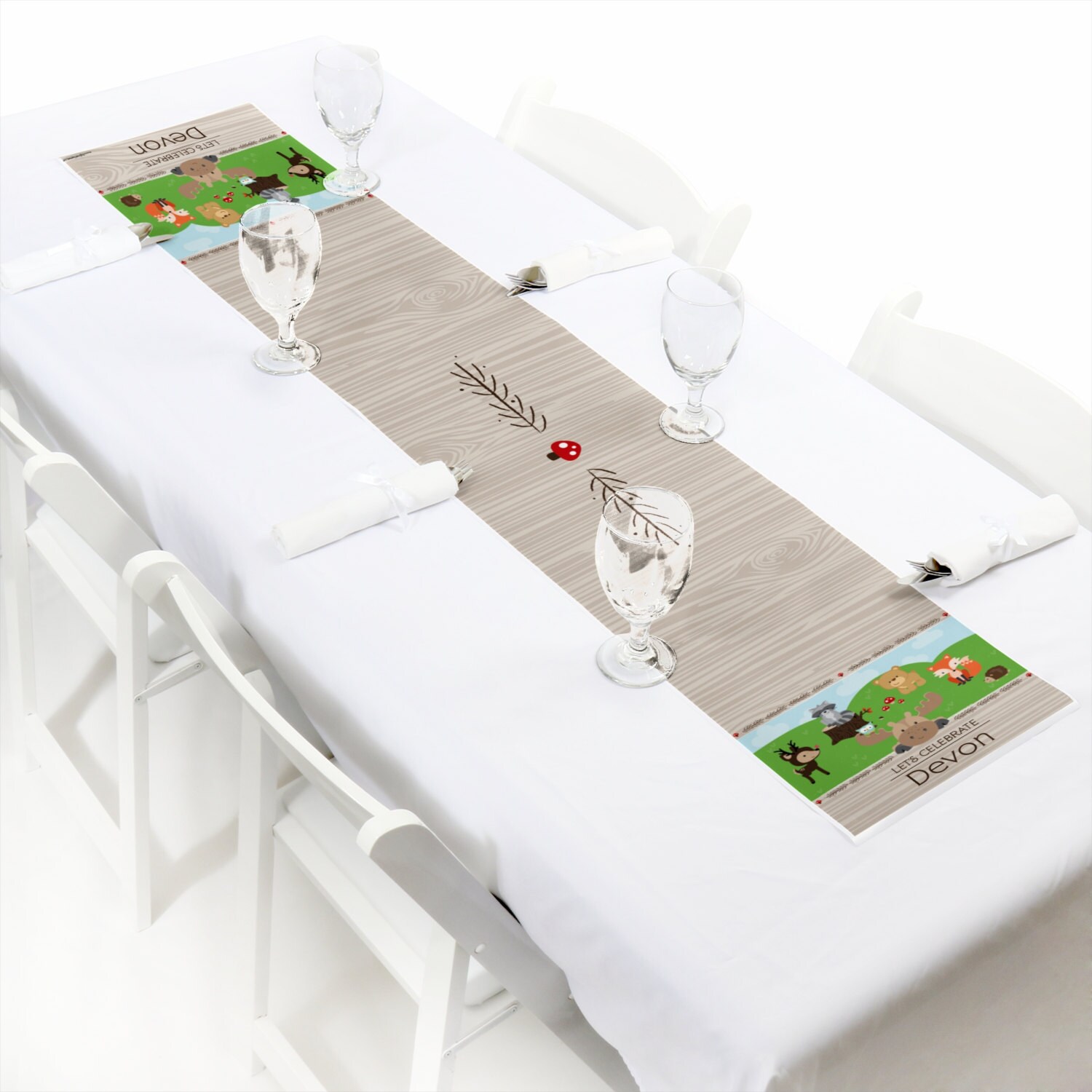 Woodland Petite Table Runner Custom Woodland Creatures Baby Etsy