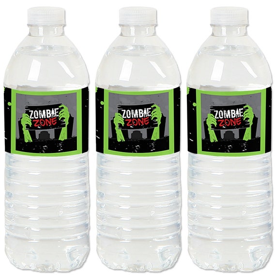 zombie-zone-water-bottle-sticker-labels-waterproof-self-stick